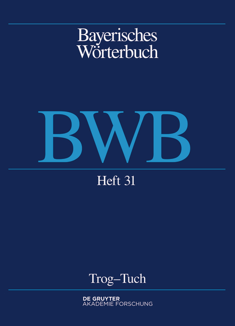 Cover: 9783110773507 | Trog - Tuch | Bayerische Akademie der Wissenschaften | Taschenbuch