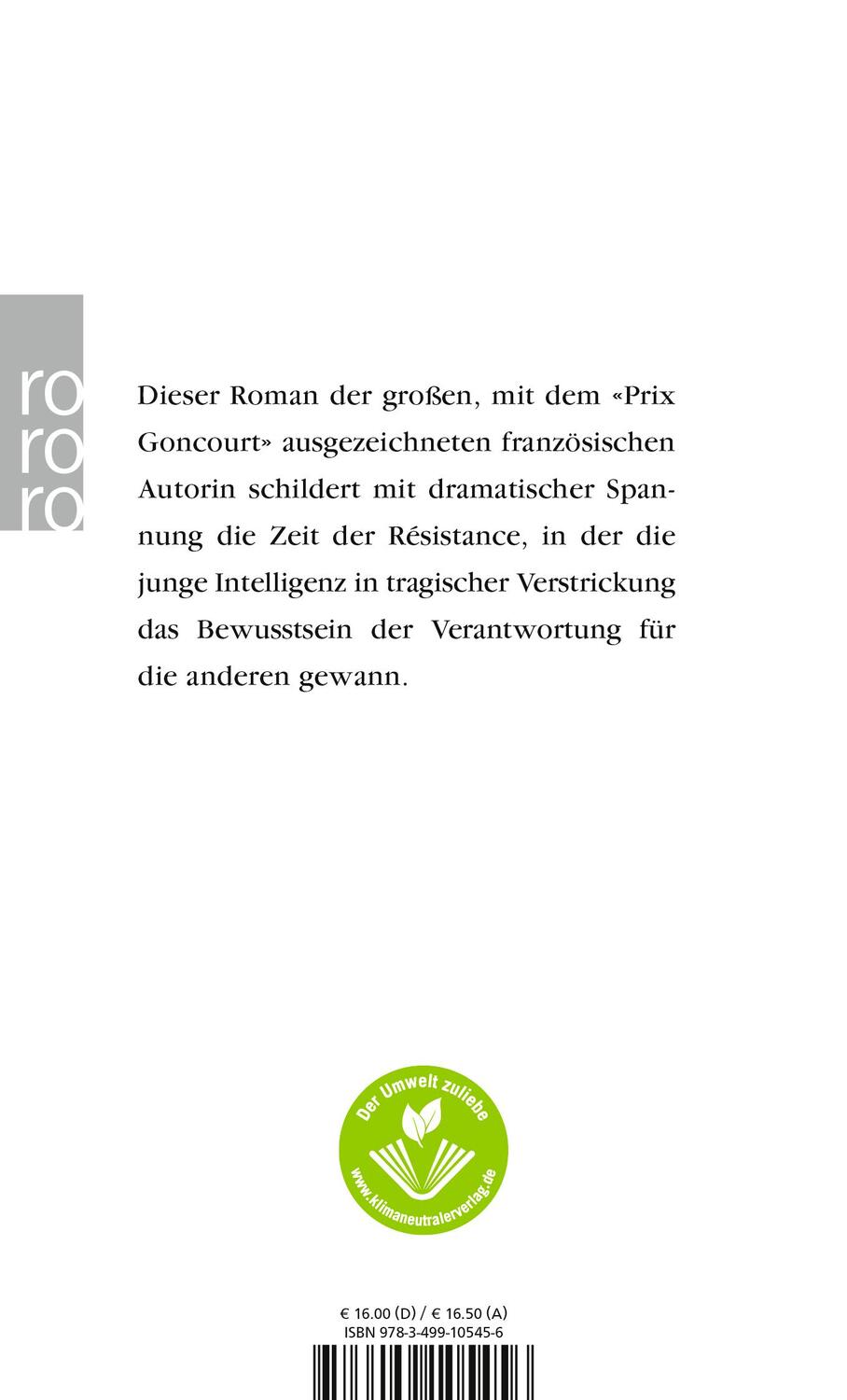 Rückseite: 9783499105456 | Das Blut der anderen | Simone de Beauvoir | Taschenbuch | 336 S.