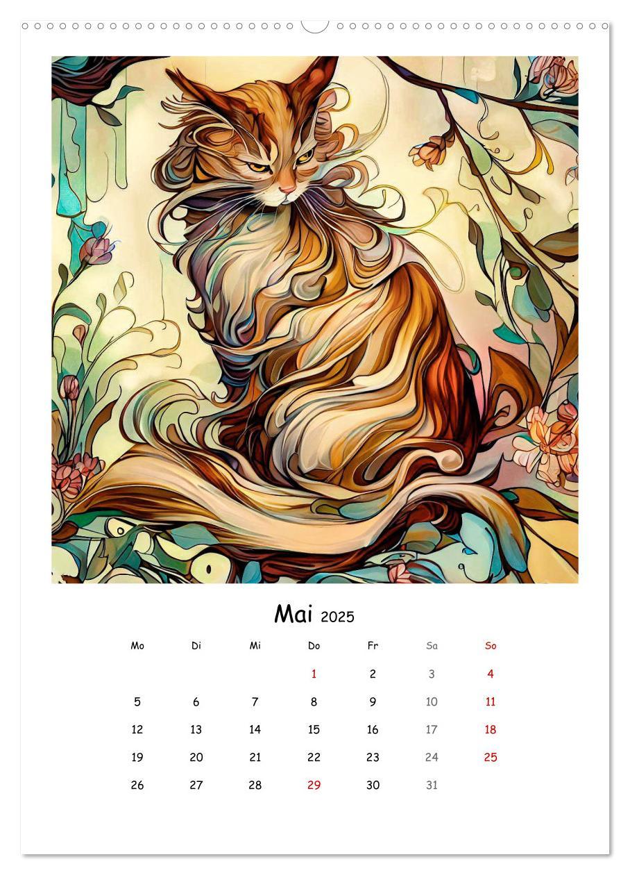 Bild: 9783435875627 | Jugendstil Katzen (hochwertiger Premium Wandkalender 2025 DIN A2...