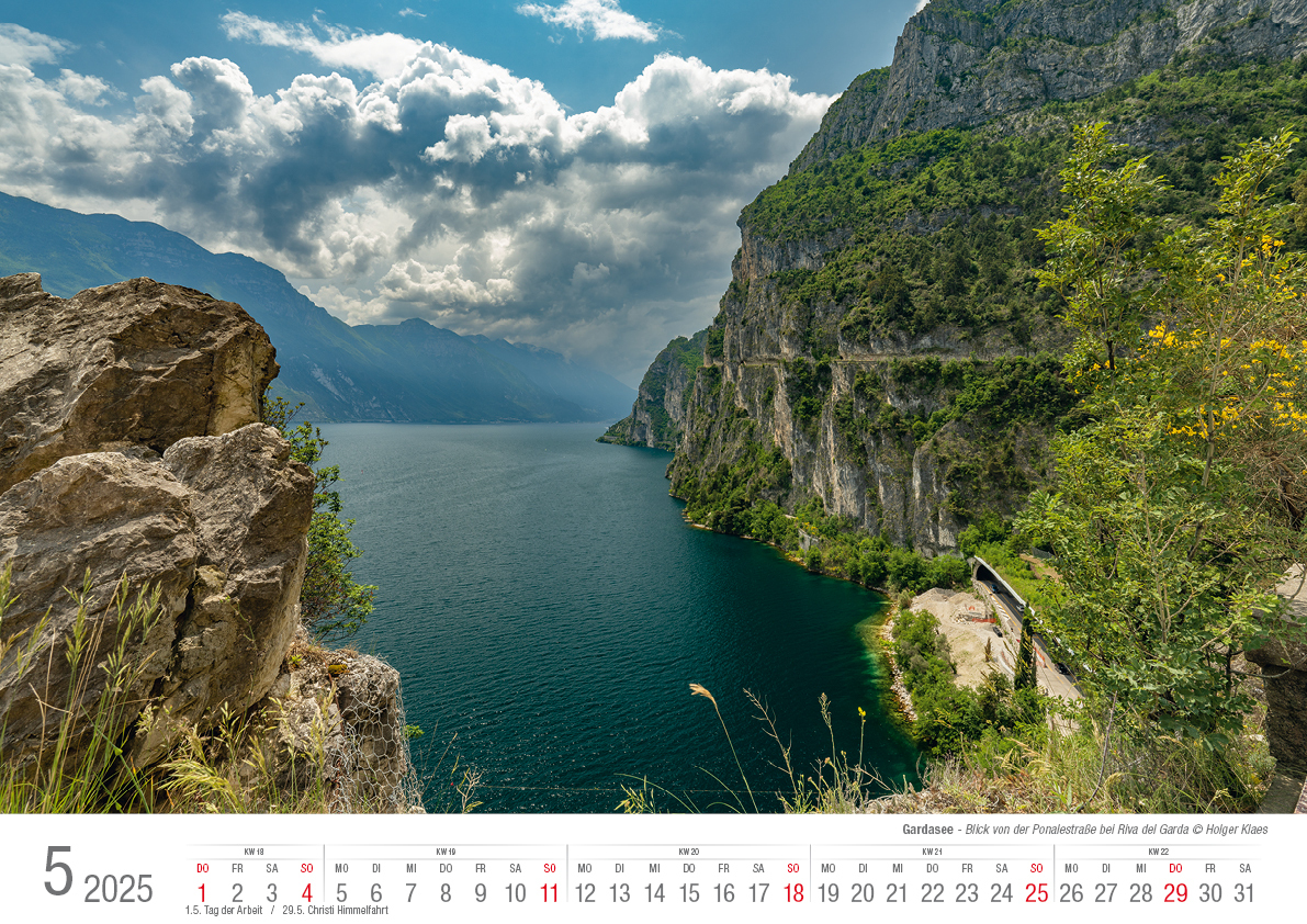 Bild: 9783965352223 | Gardasee 2025 Bildkalender A3 cm quer, spiralgebunden | Holger Klaes