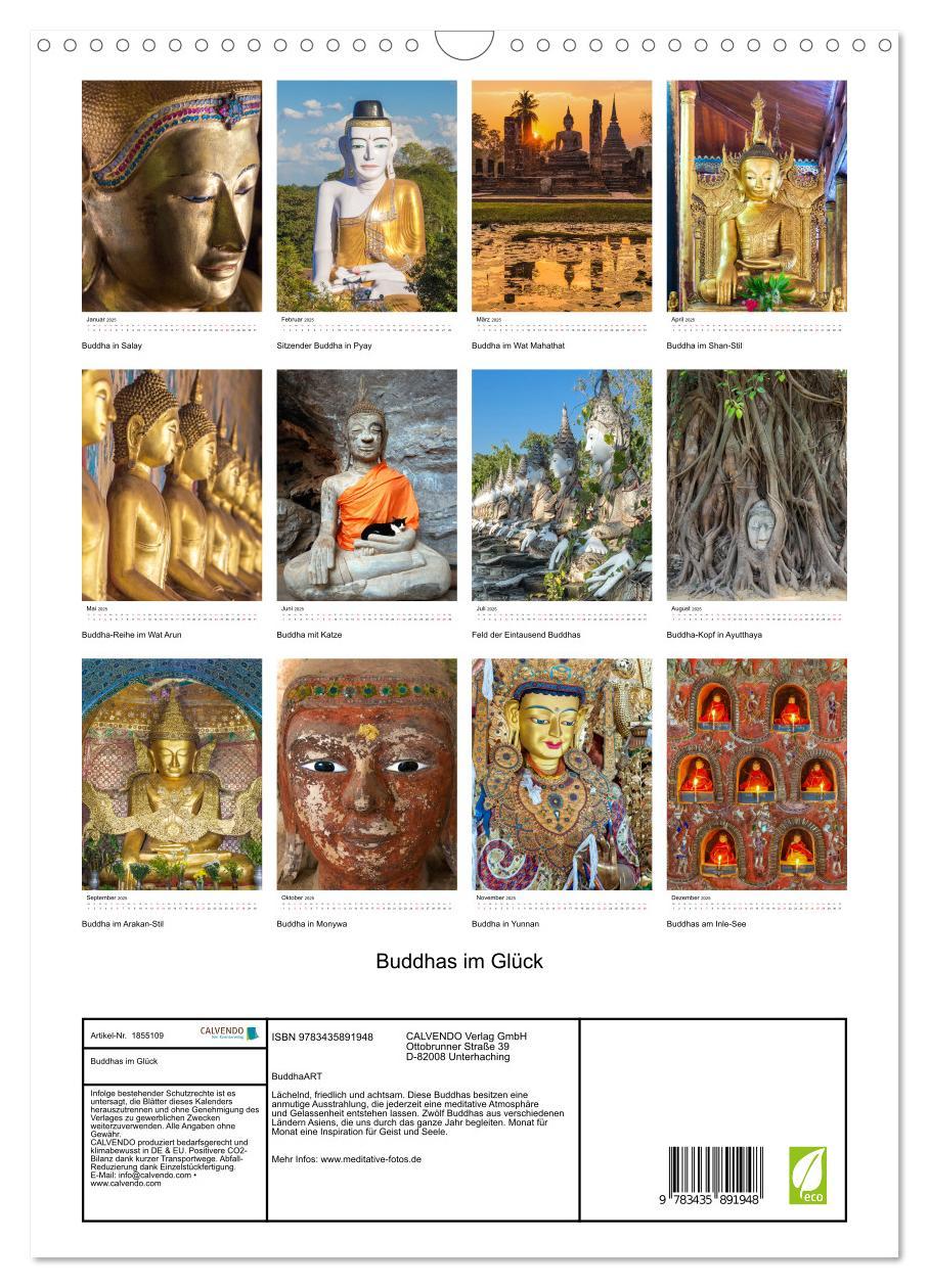 Bild: 9783435891948 | Buddhas im Glück (Wandkalender 2025 DIN A3 hoch), CALVENDO...