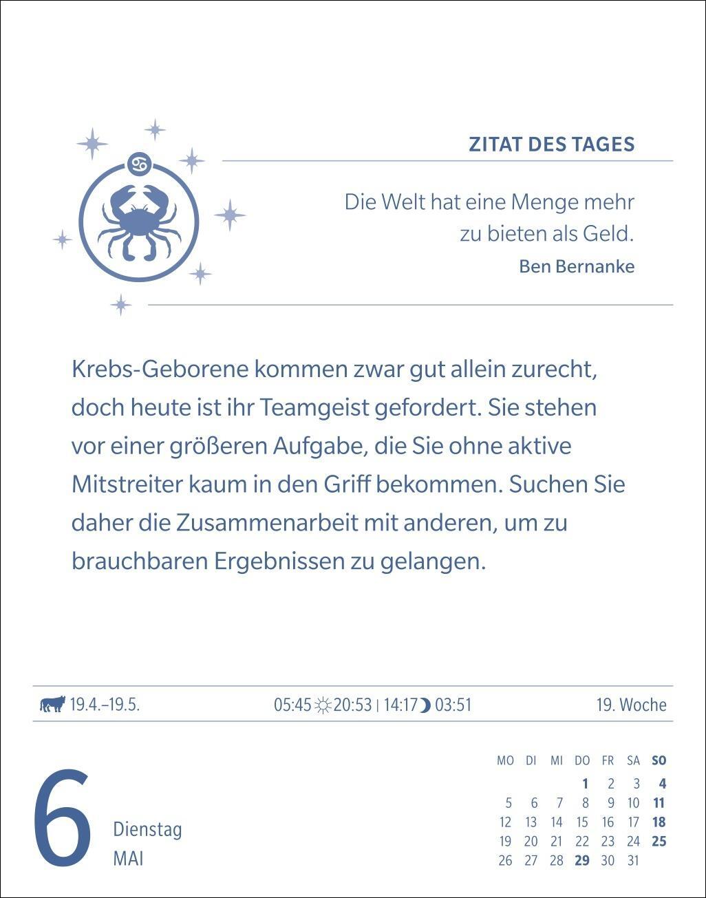 Bild: 9783840033704 | Krebs Sternzeichenkalender 2025 - Tagesabreißkalender - Ihr...