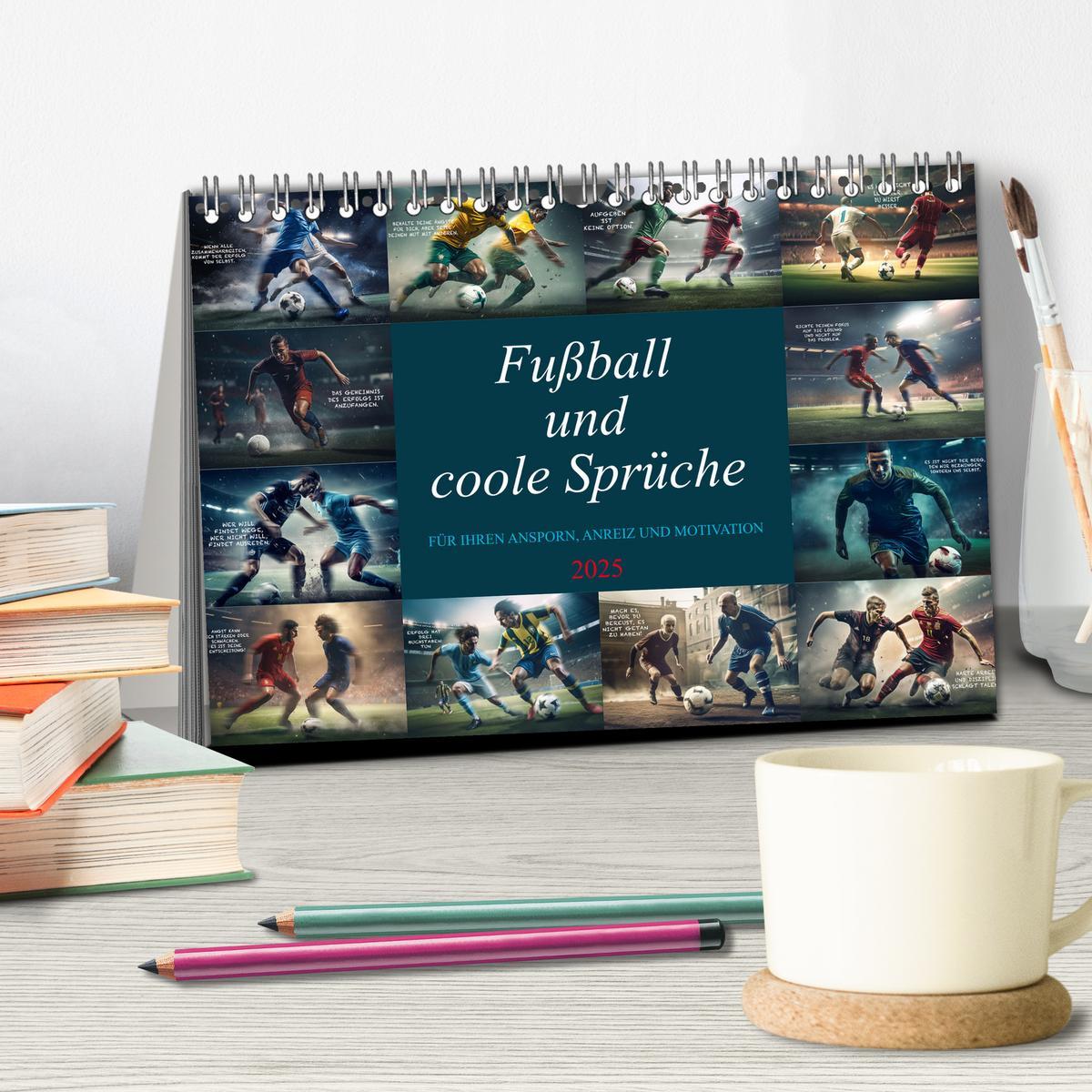 Bild: 9783383761065 | Fußball und coole Sprüche (Tischkalender 2025 DIN A5 quer),...