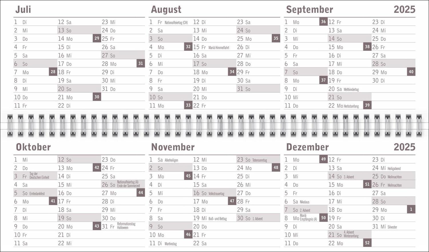 Bild: 9783756406487 | Großdruck Wochenquerplaner 2025 | Heye | Kalender | Bürokalender Heye