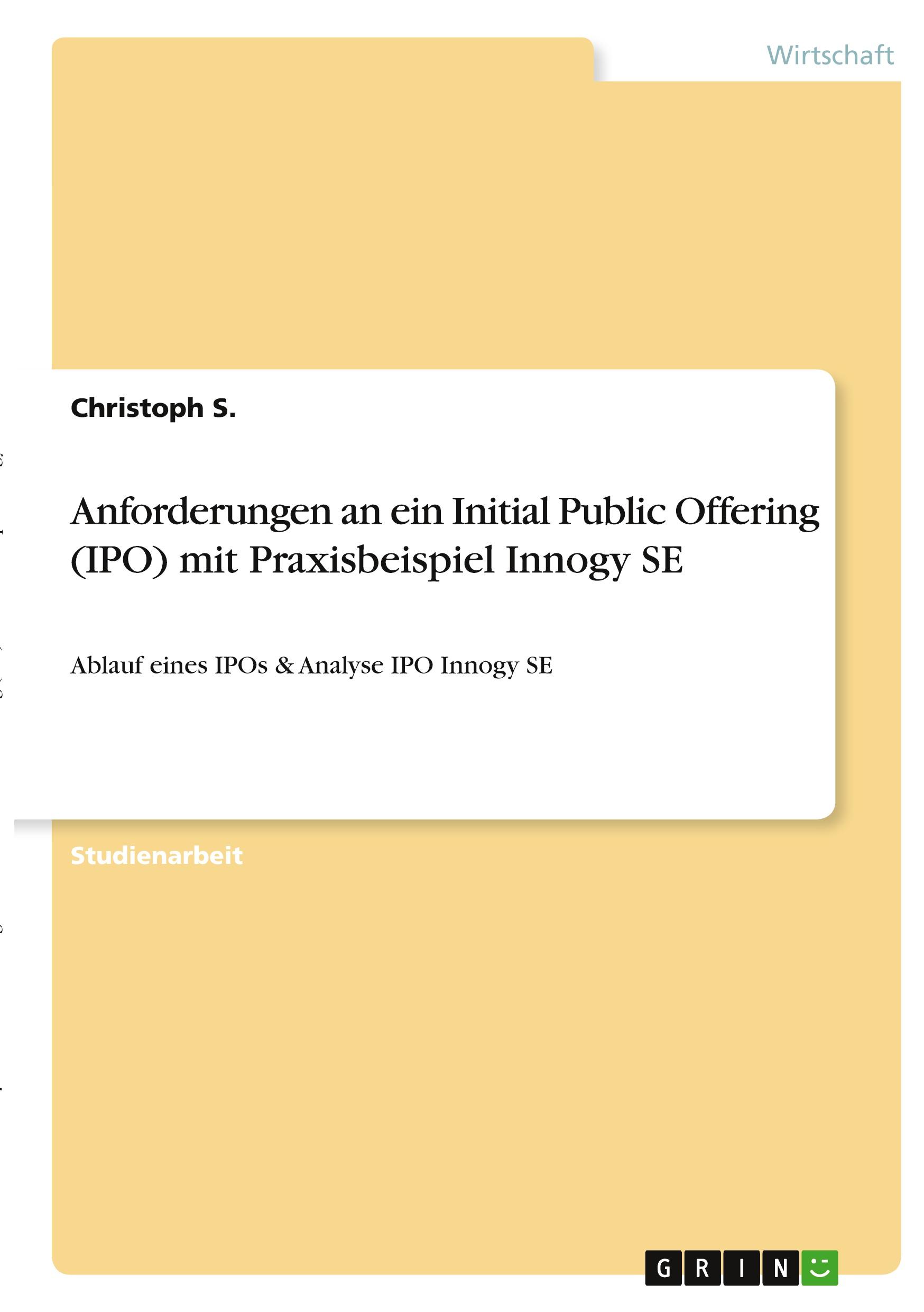 Cover: 9783346317629 | Anforderungen an ein Initial Public Offering (IPO) mit...