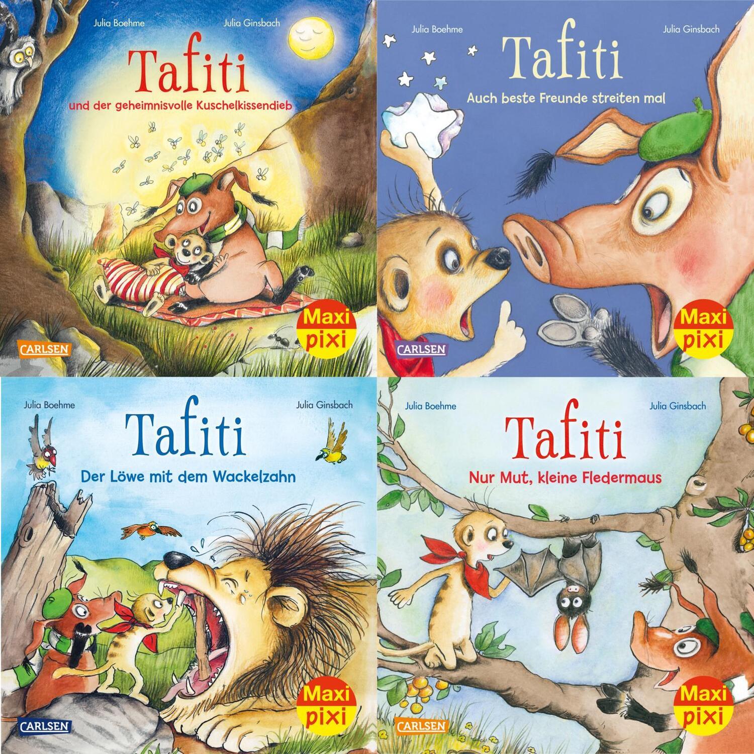 Cover: 9783551030580 | Maxi-Pixi-4er-Set 93: Abenteuer mit Tafiti (4x1 Exemplar) | Boehme