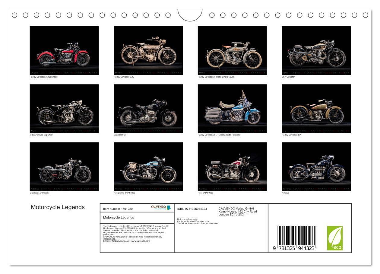 Bild: 9781325944323 | Motorcycle Legends (Wall Calendar 2025 DIN A4 landscape), CALVENDO...