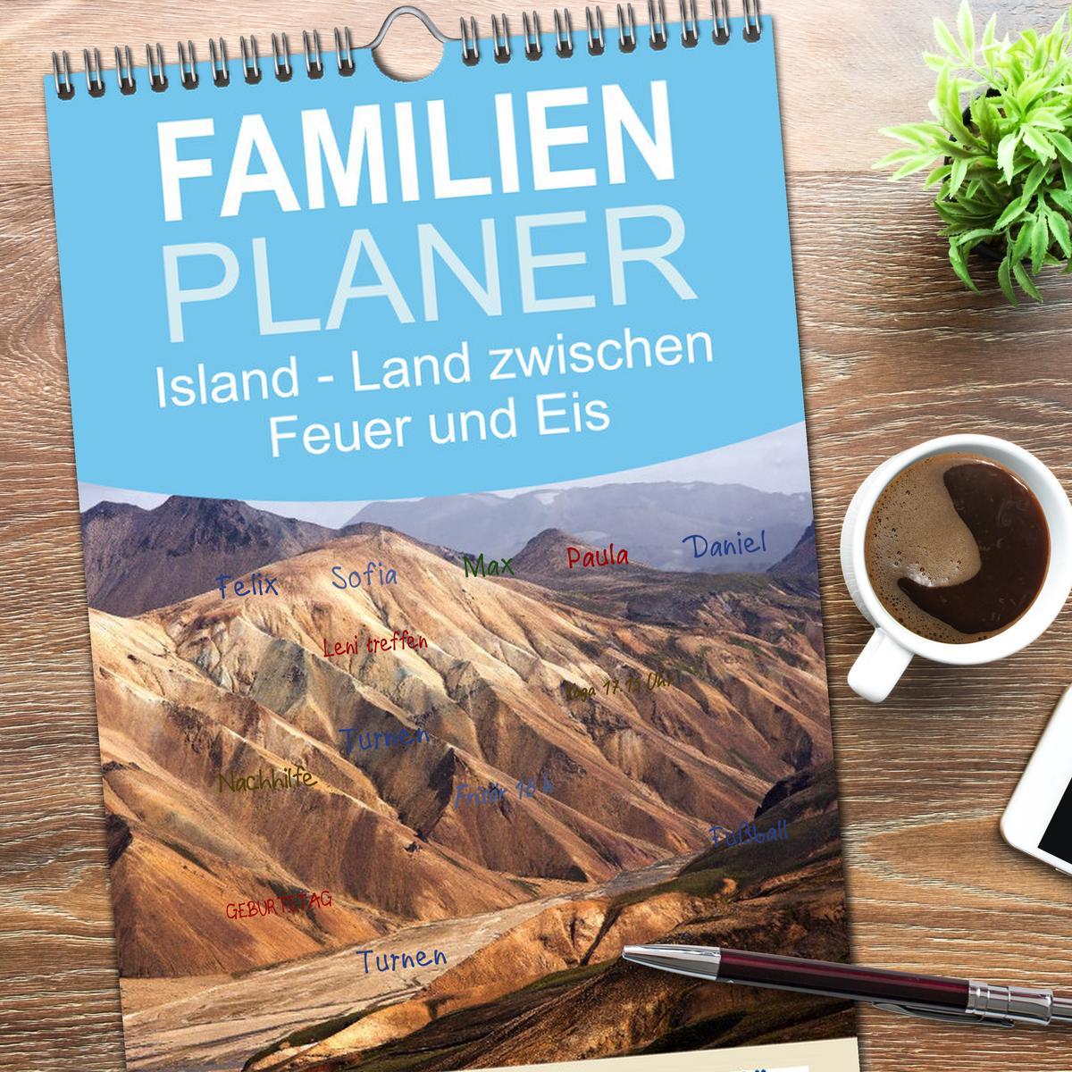 Bild: 9783457122310 | Familienplaner 2025 - Island - Land zwischen Feuer und Eis mit 5...