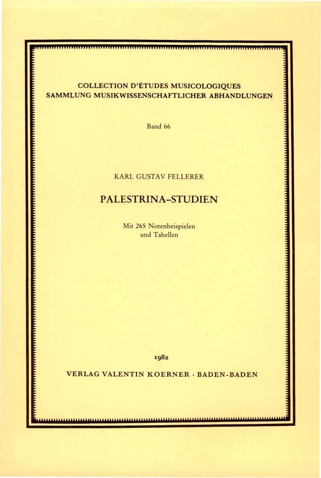 Cover: 9783873205666 | Palestrina-Studien | Karl Gustav Fellerer | Valentin Koerner Verlag