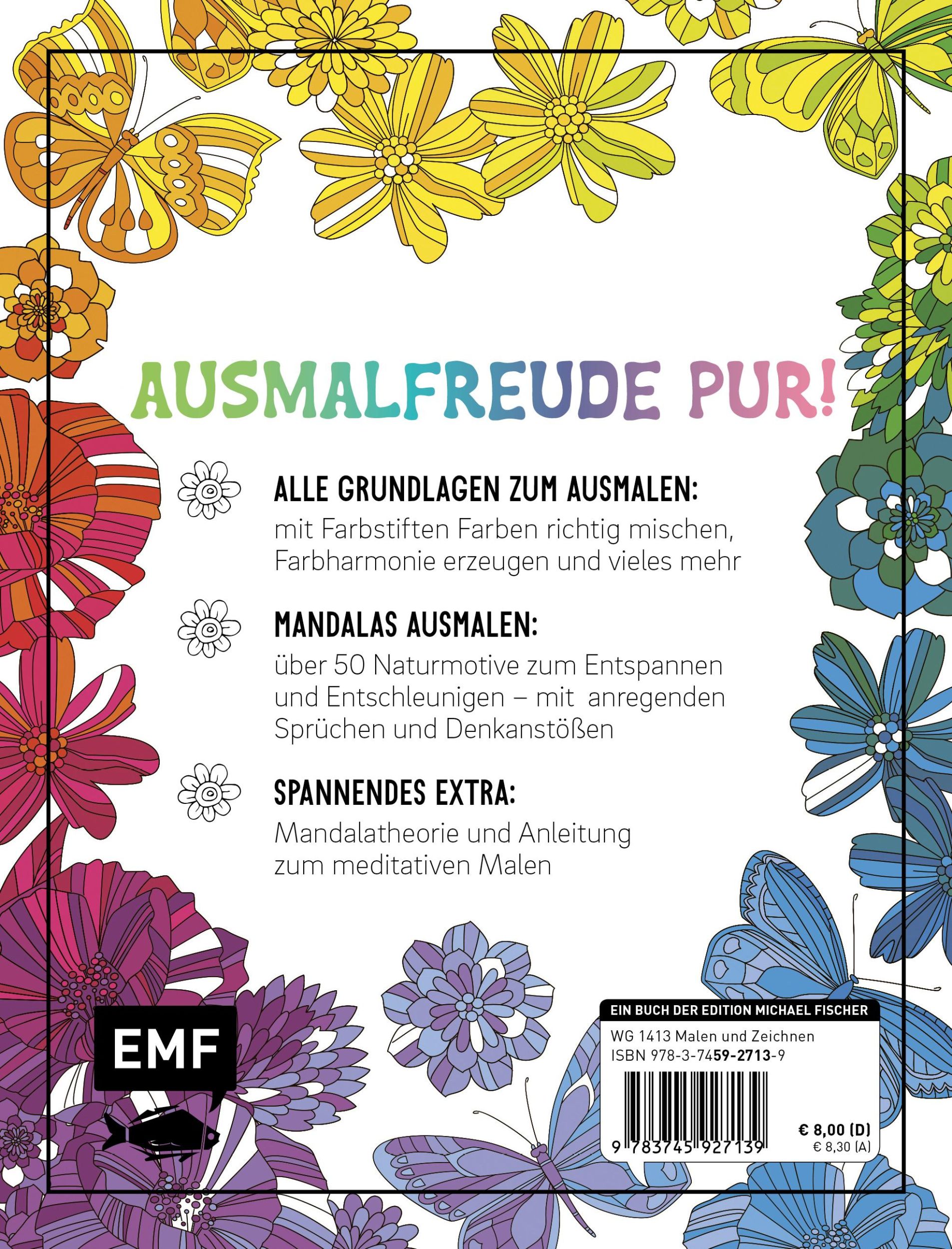 Rückseite: 9783745927139 | Colorful Mandala - Blüten und Schmetterlinge | Taschenbuch | 96 S.