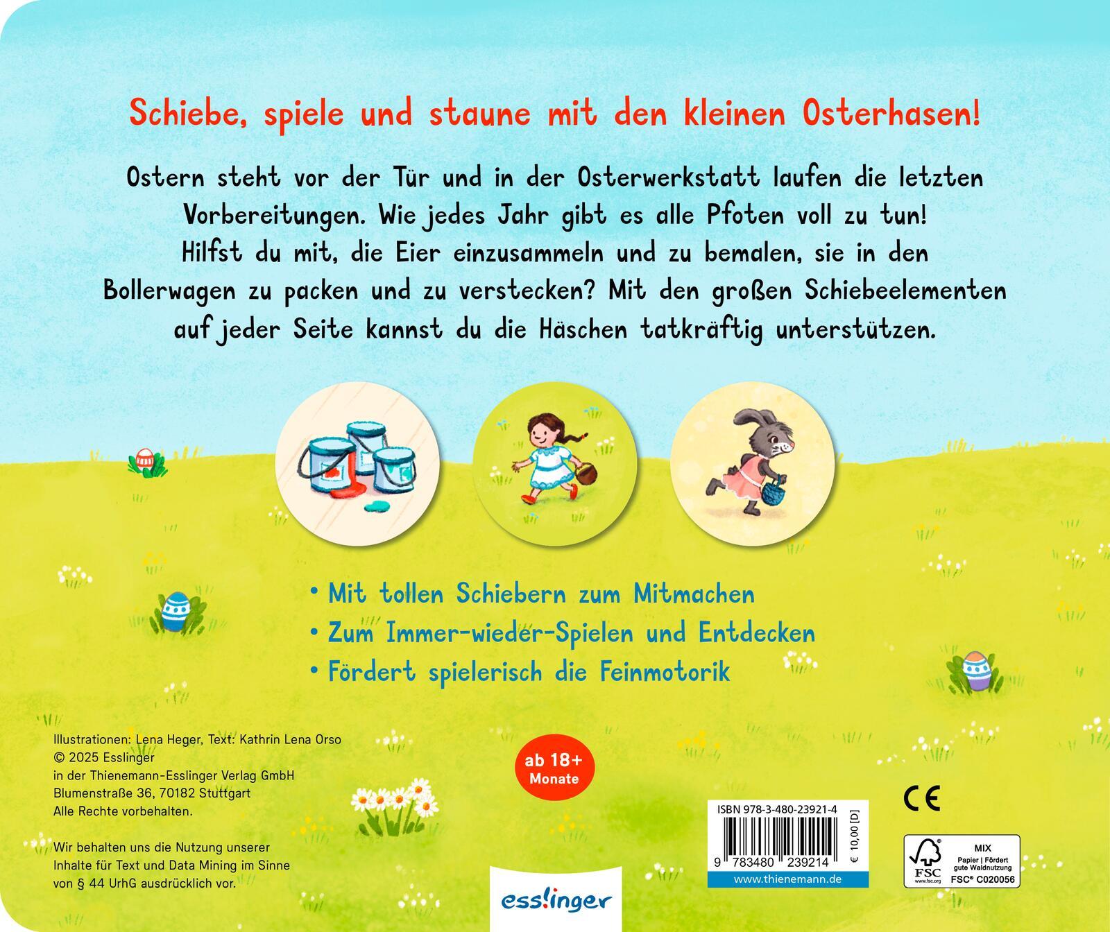 Rückseite: 9783480239214 | Meine Schiebebahn-Pappe: Hilf mit an Ostern | Buch | 10 S. | Deutsch