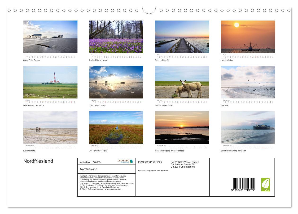 Bild: 9783435219629 | Nordfriesland (Wandkalender 2025 DIN A3 quer), CALVENDO Monatskalender