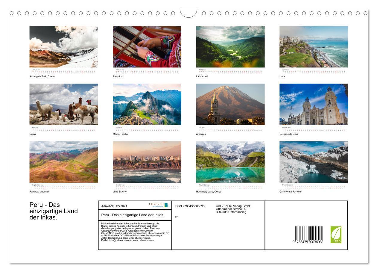 Bild: 9783435003693 | Peru - Das einzigartige Land der Inkas. (Wandkalender 2025 DIN A3...