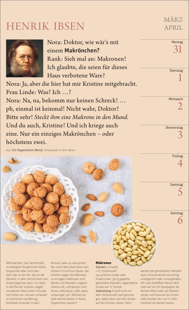 Bild: 9783840041068 | Der literarische Küchenkalender Wochenkalender 2025 | Schönfeldt