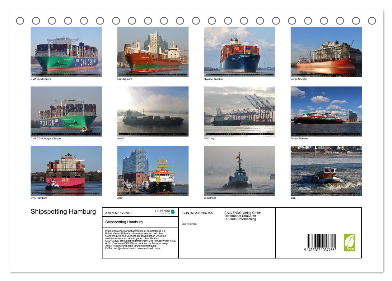 Bild: 9783383987755 | Shipspotting Hamburg (Tischkalender 2025 DIN A5 quer), CALVENDO...