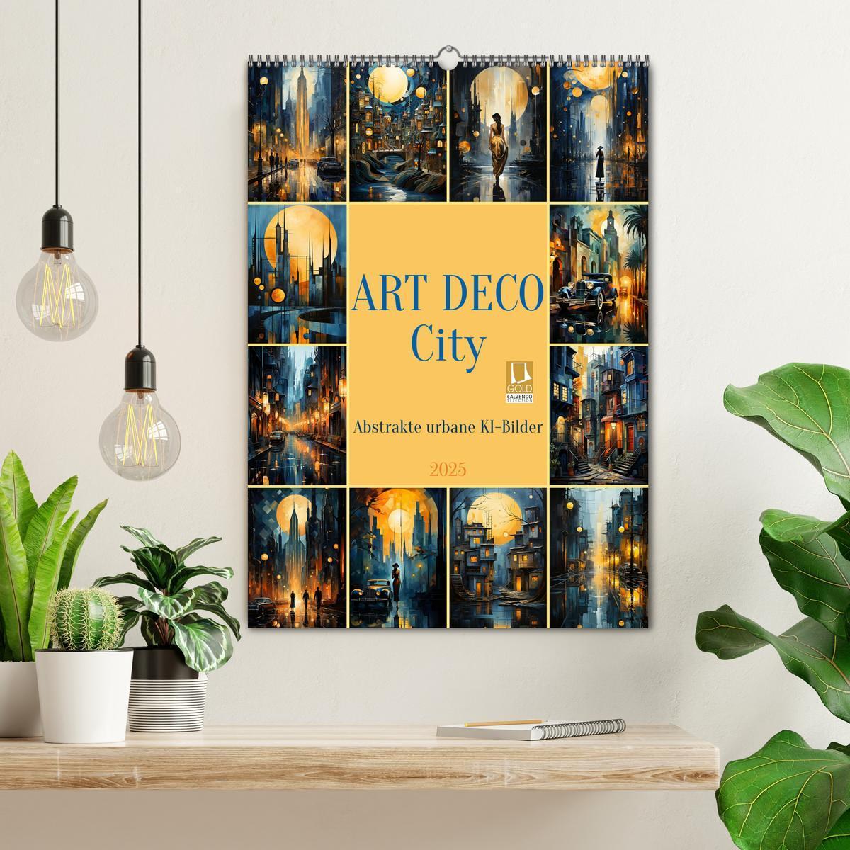 Bild: 9783383828645 | ART DECO City (Wandkalender 2025 DIN A2 hoch), CALVENDO Monatskalender