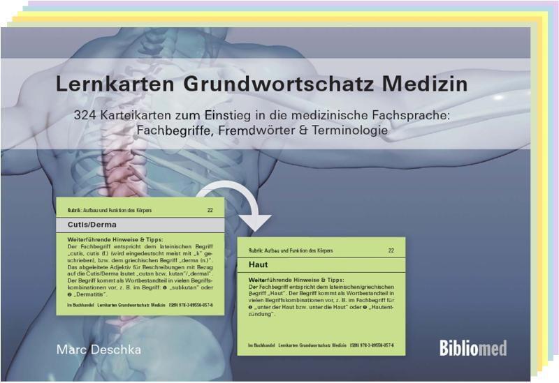 Cover: 9783895560576 | Lernkarten Grundwortschatz Medizin | Marc Deschka | Box | 72 S. | 2011