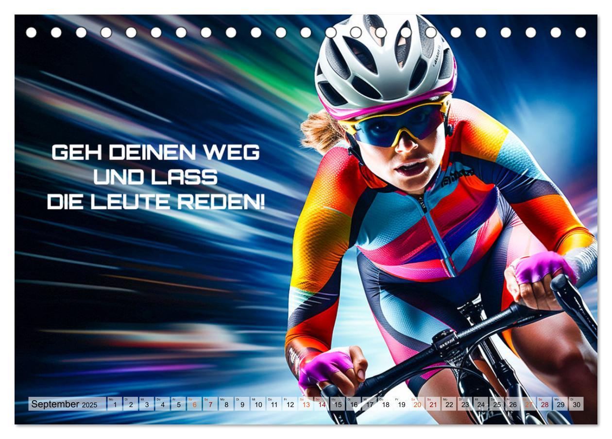 Bild: 9783383873058 | Rennrad und Motivation (Tischkalender 2025 DIN A5 quer), CALVENDO...