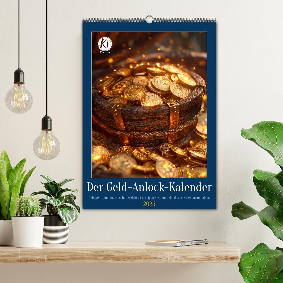 Bild: 9783435832552 | Der Geld-Anlock-Kalender (Wandkalender 2025 DIN A2 hoch), CALVENDO...