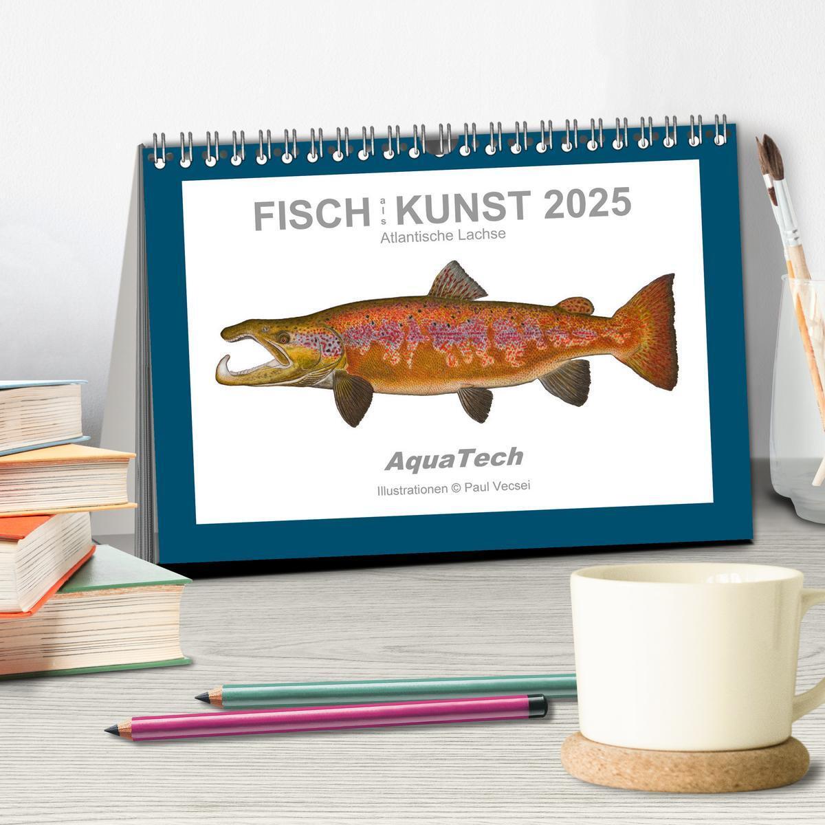 Bild: 9783383772559 | Fisch als Kunst 2025: Atlantische Lachse (Tischkalender 2025 DIN A5...