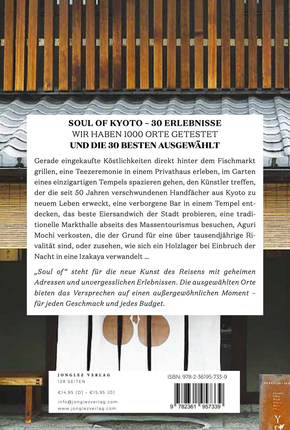 Rückseite: 9782361957339 | Soul of Kyoto | 30 einzigartige Erlebnisse | Thierry Teyssier | Buch