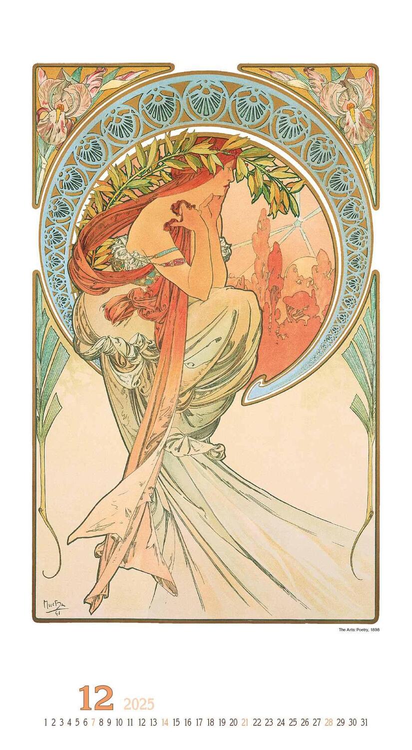 Bild: 4251732344009 | Alfons Mucha 2025 - Bild-Kalender 33x60 cm - Kunstkalender - mit...