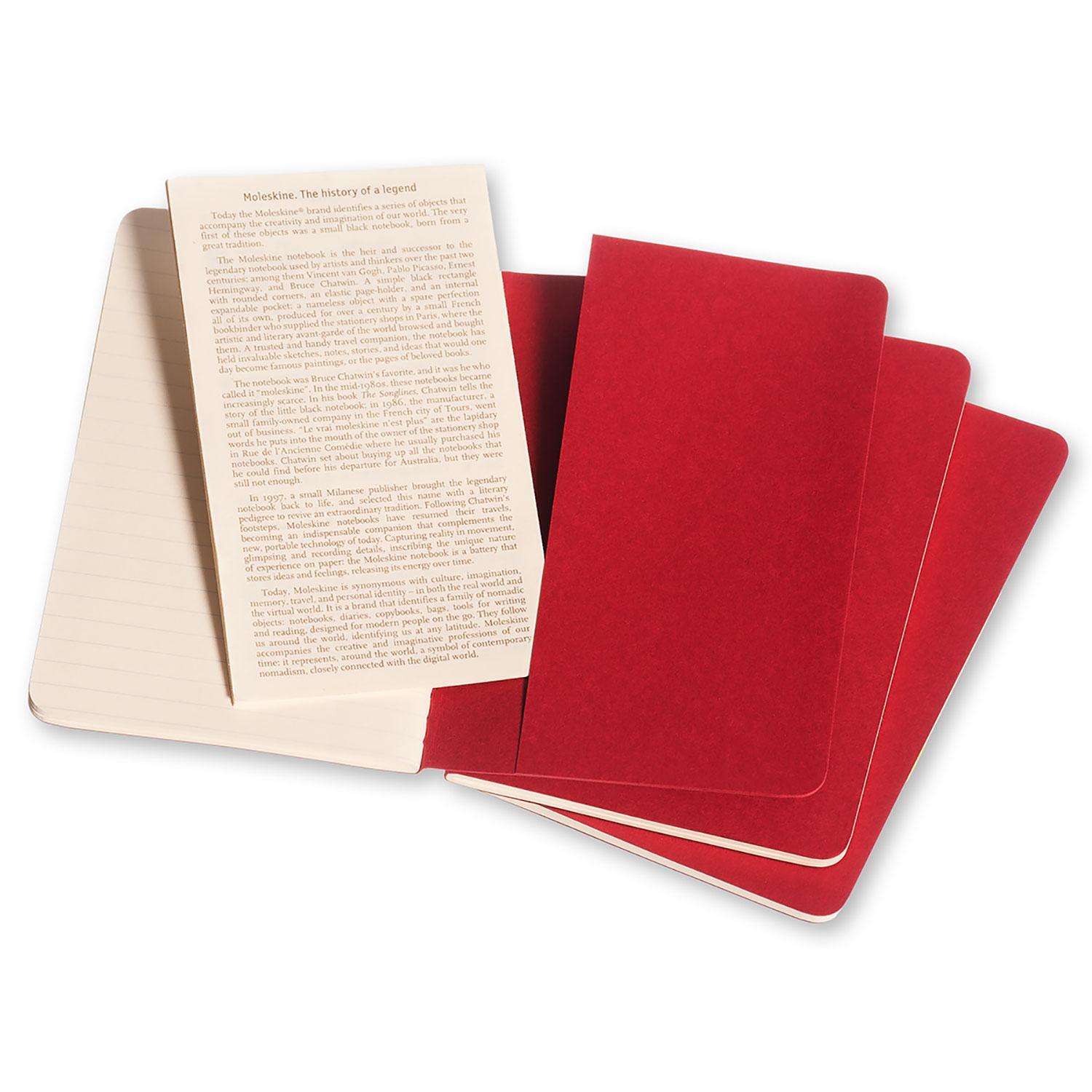 Bild: 9788862930956 | Moleskine Cahier Pocket Ruled Red Cover P. 3er Pack | Taschenbuch