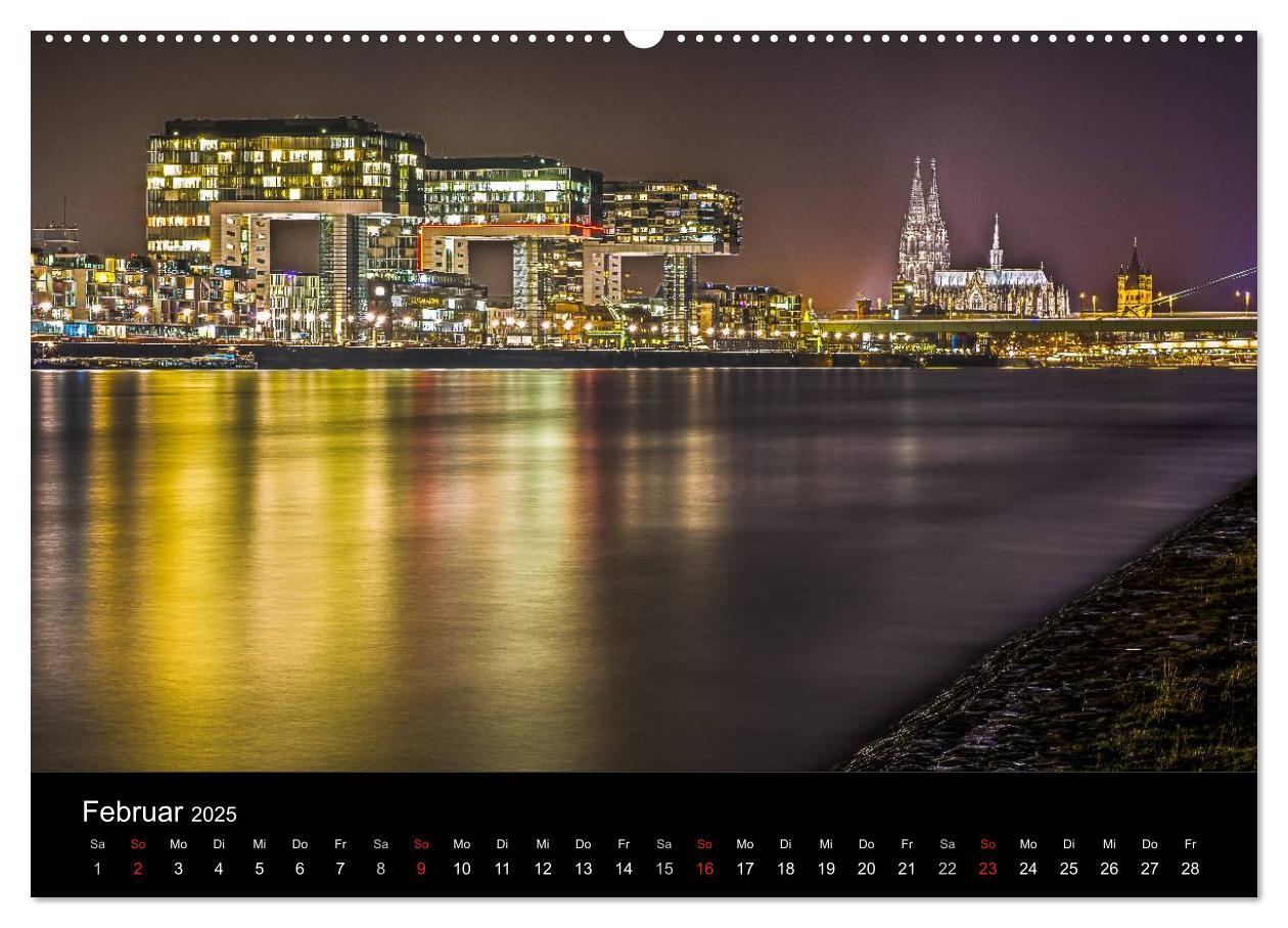 Bild: 9783435576357 | Köln Impressionen bei Nacht (Wandkalender 2025 DIN A2 quer),...