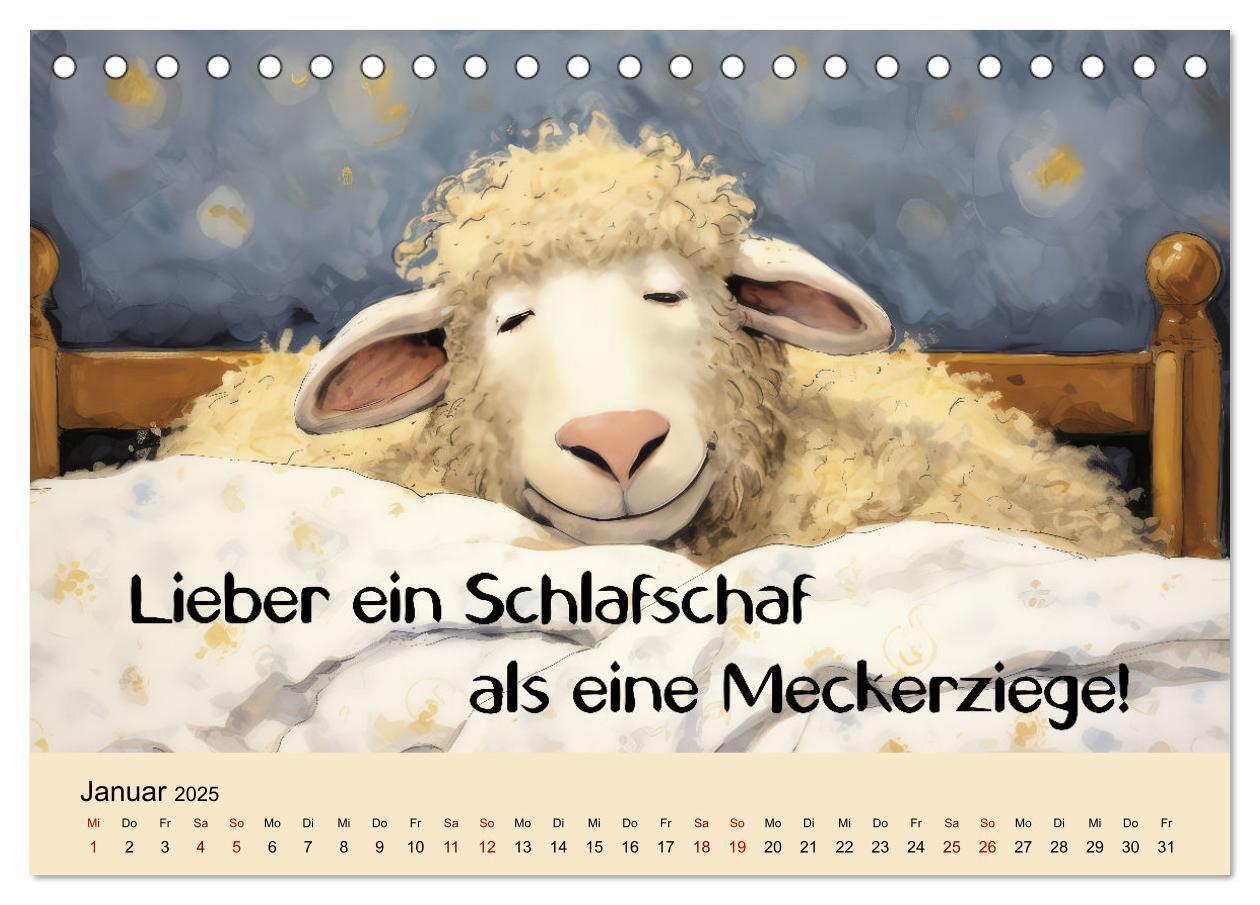 Bild: 9783383825903 | Schafsprüche (Tischkalender 2025 DIN A5 quer), CALVENDO Monatskalender