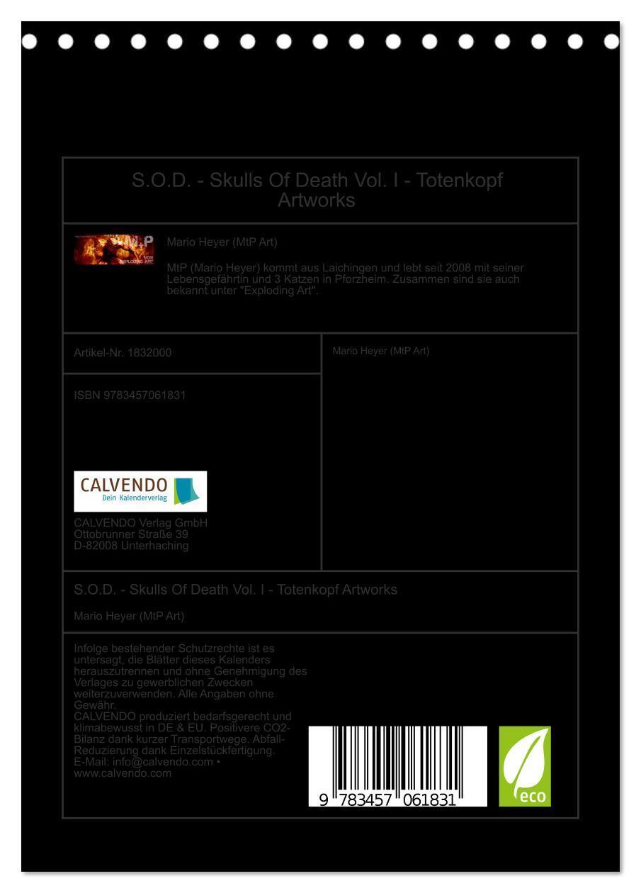 Bild: 9783457061831 | S.O.D. - Skulls Of Death Vol. I - Totenkopf Artworks (Tischkalender...