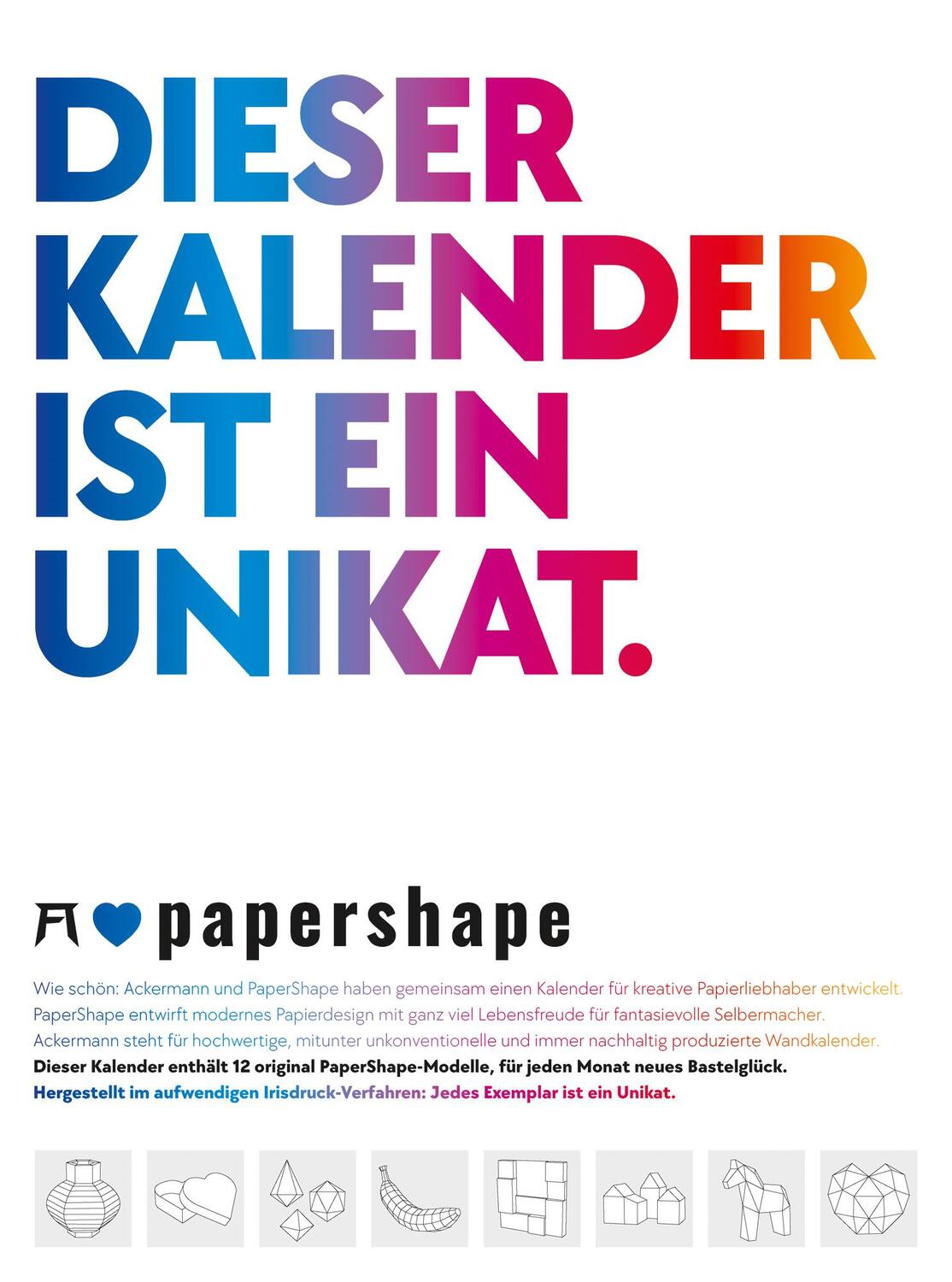 Cover: 9783838400044 | PaperShape - Dieser Kalender ist ein Unikat - Immerwährender Kalender