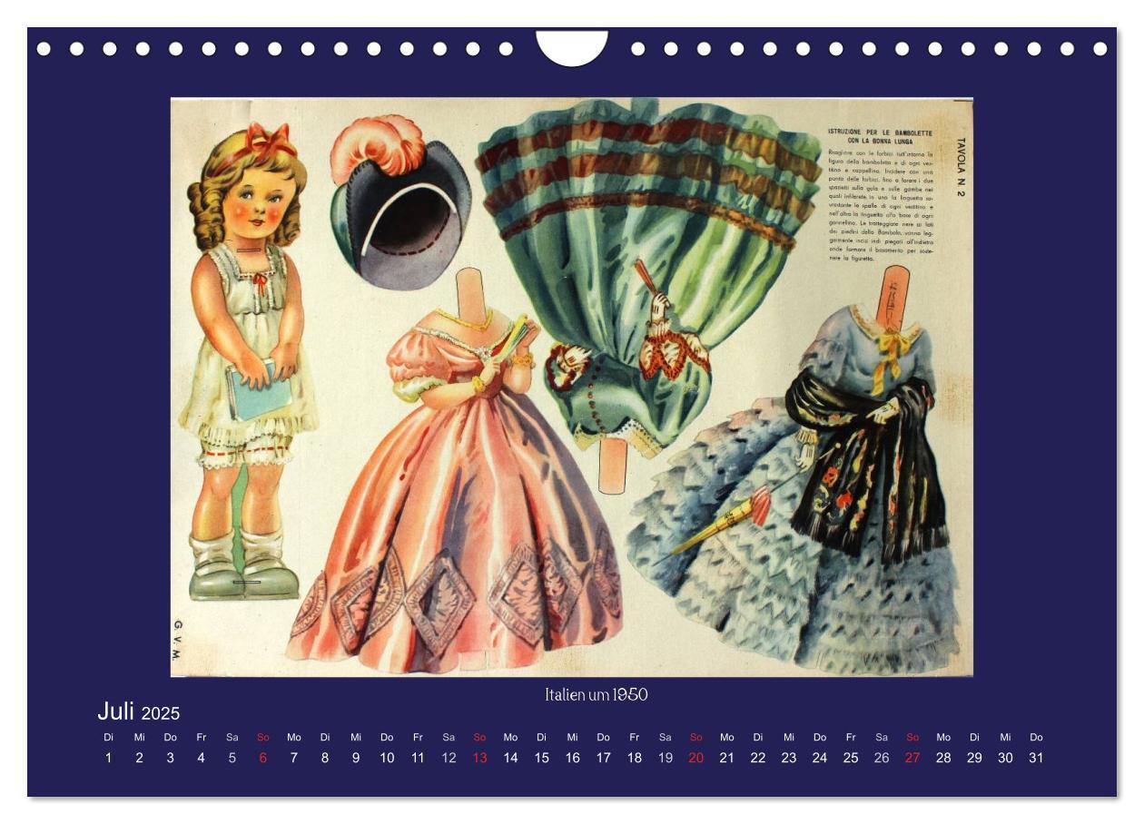 Bild: 9783435700974 | Alte europäische Ankleidepuppen aus Papier (Wandkalender 2025 DIN...