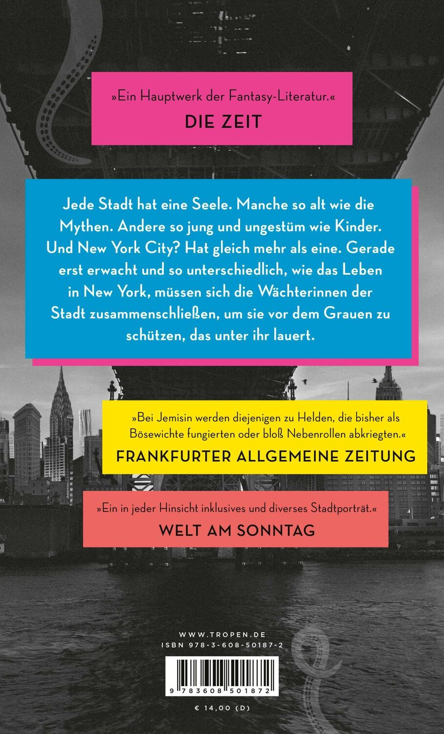 Rückseite: 9783608501872 | Die Wächterinnen von New York | Roman | N. K. Jemisin | Taschenbuch