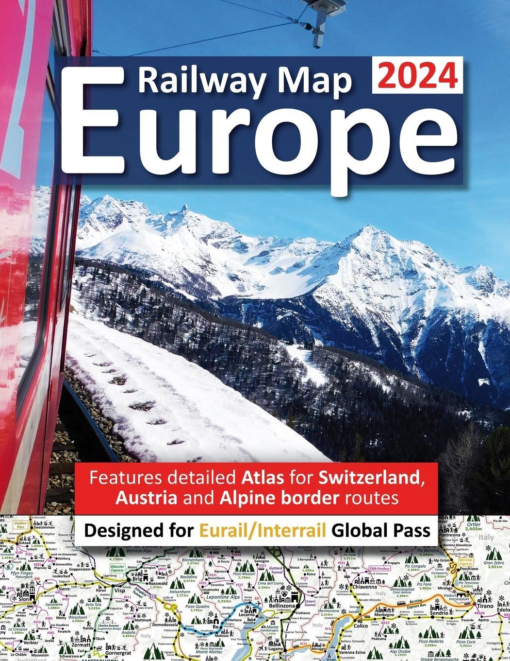 Cover: 9781911165682 | Europe Railway Map 2024 - Features Detailed Atlas for Switzerland...