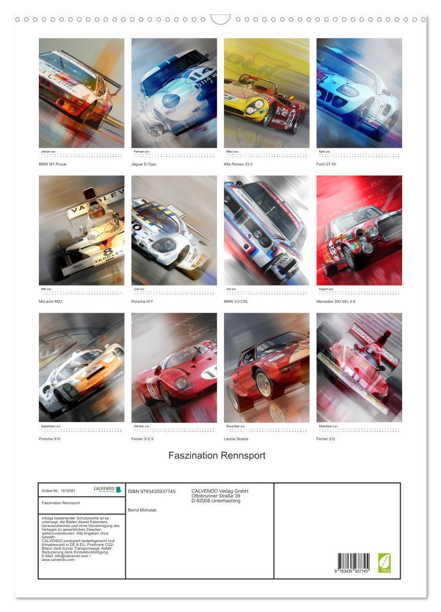 Bild: 9783435937745 | Faszination Rennsport (Wandkalender 2025 DIN A2 hoch), CALVENDO...