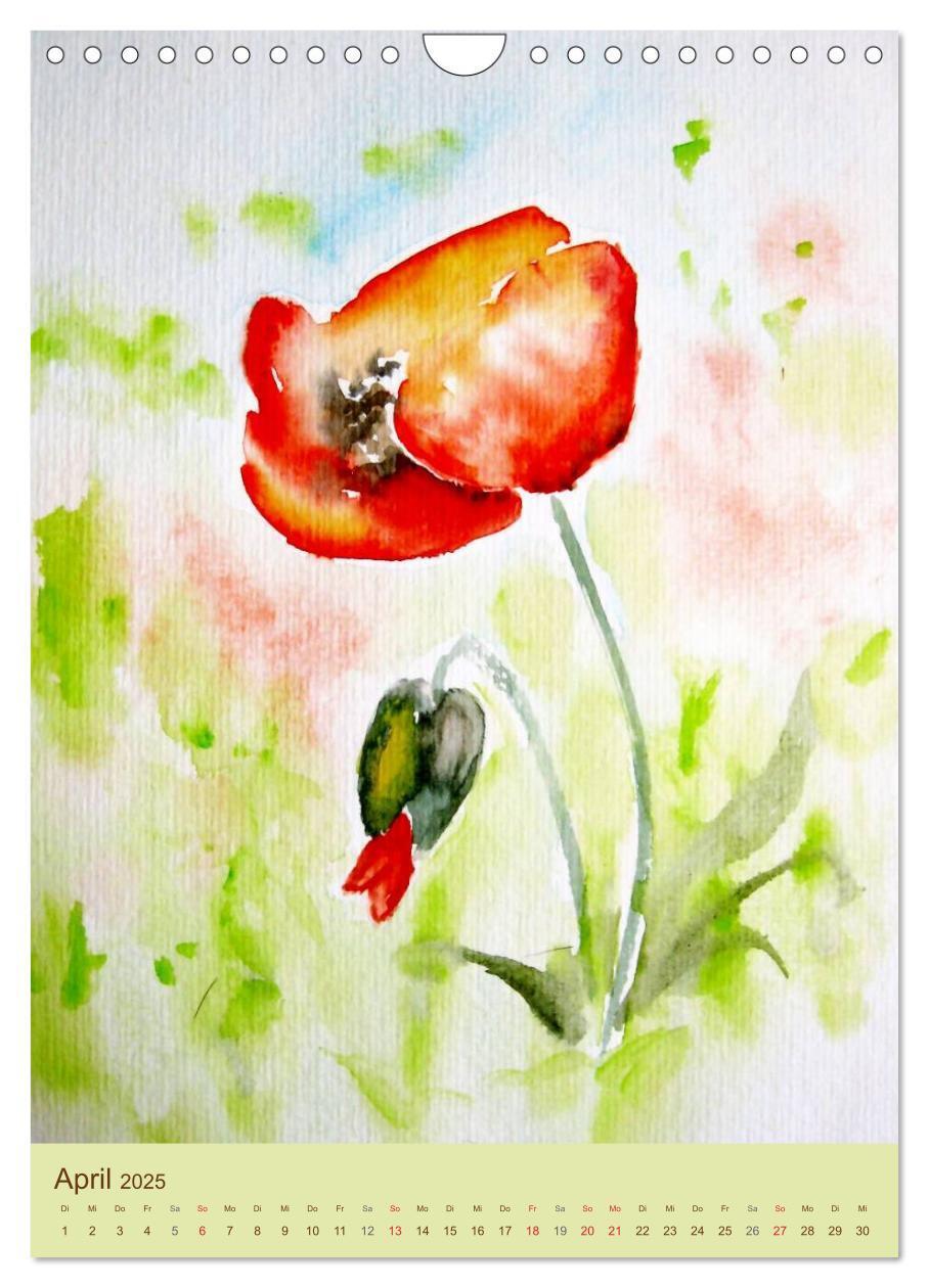 Bild: 9783457088470 | Blumenaquarelle (Wandkalender 2025 DIN A4 hoch), CALVENDO...