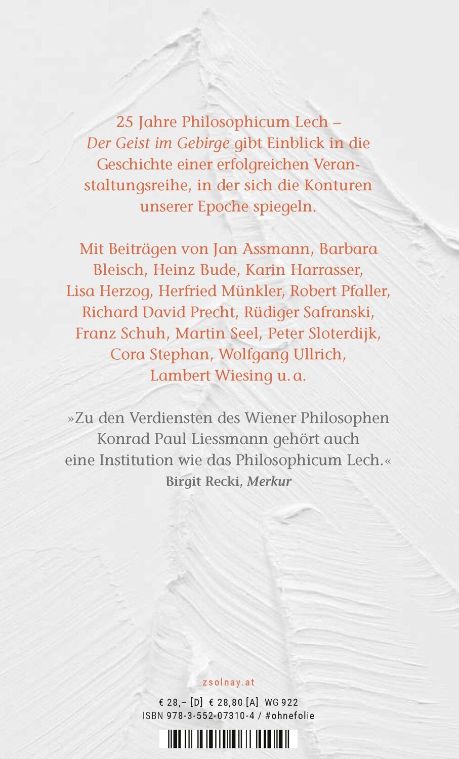 Bild: 9783552073104 | Der Geist im Gebirge | Konrad Paul Liessmann | Buch | 320 S. | Deutsch