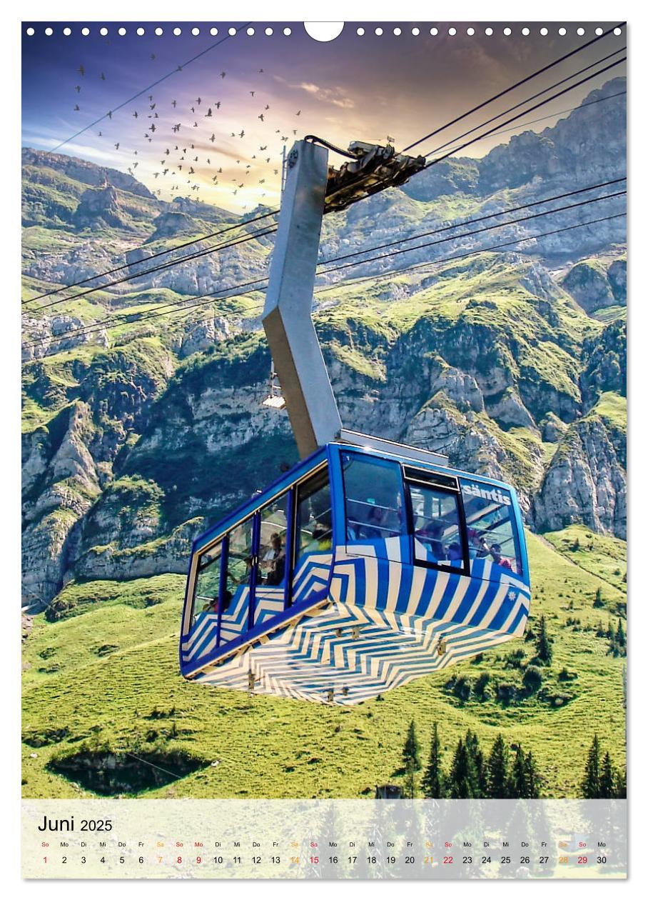 Bild: 9783435945498 | Nervenkitzel Seilbahn (Wandkalender 2025 DIN A3 hoch), CALVENDO...