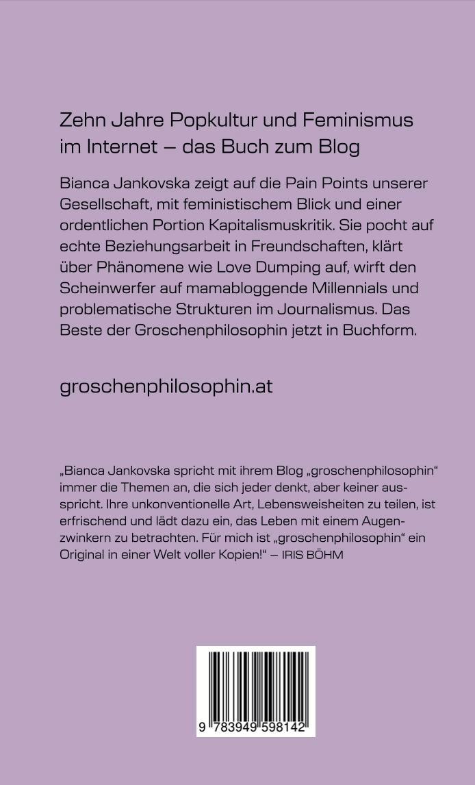 Rückseite: 9783949598142 | Die Groschenphilosophin | Bianca Jankovska | Taschenbuch | Paperback