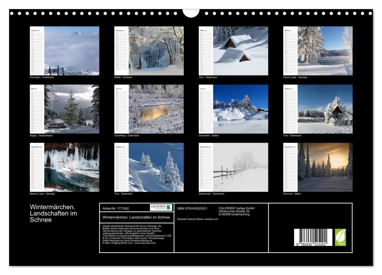 Bild: 9783435525201 | Wintermärchen. Landschaften im Schnee (Wandkalender 2025 DIN A3...