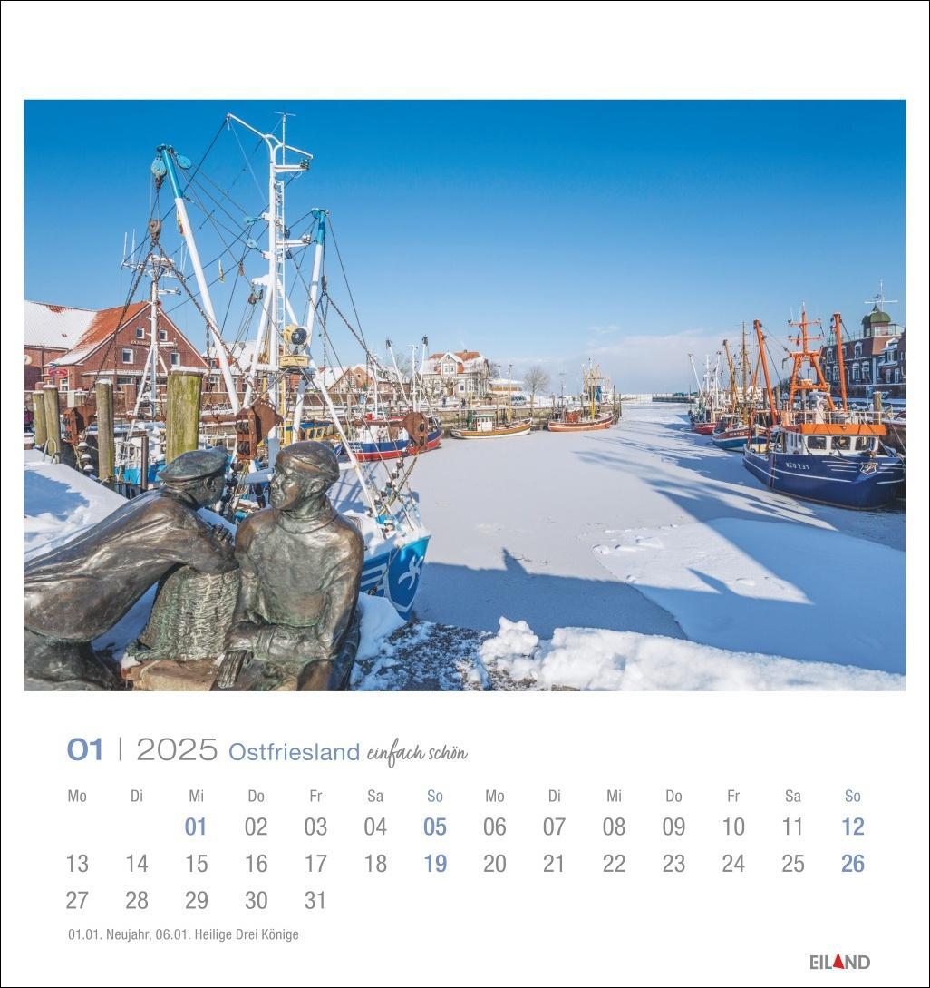 Bild: 9783964023315 | Ostfriesland Postkartenkalender 2025 - einfach schön | Eiland | 13 S.