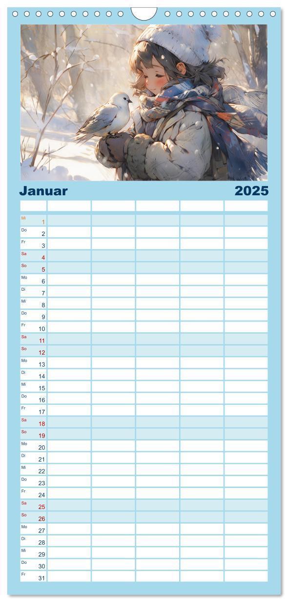 Bild: 9783457135266 | Familienplaner 2025 - Der Mädchen-Kalender mit 5 Spalten...