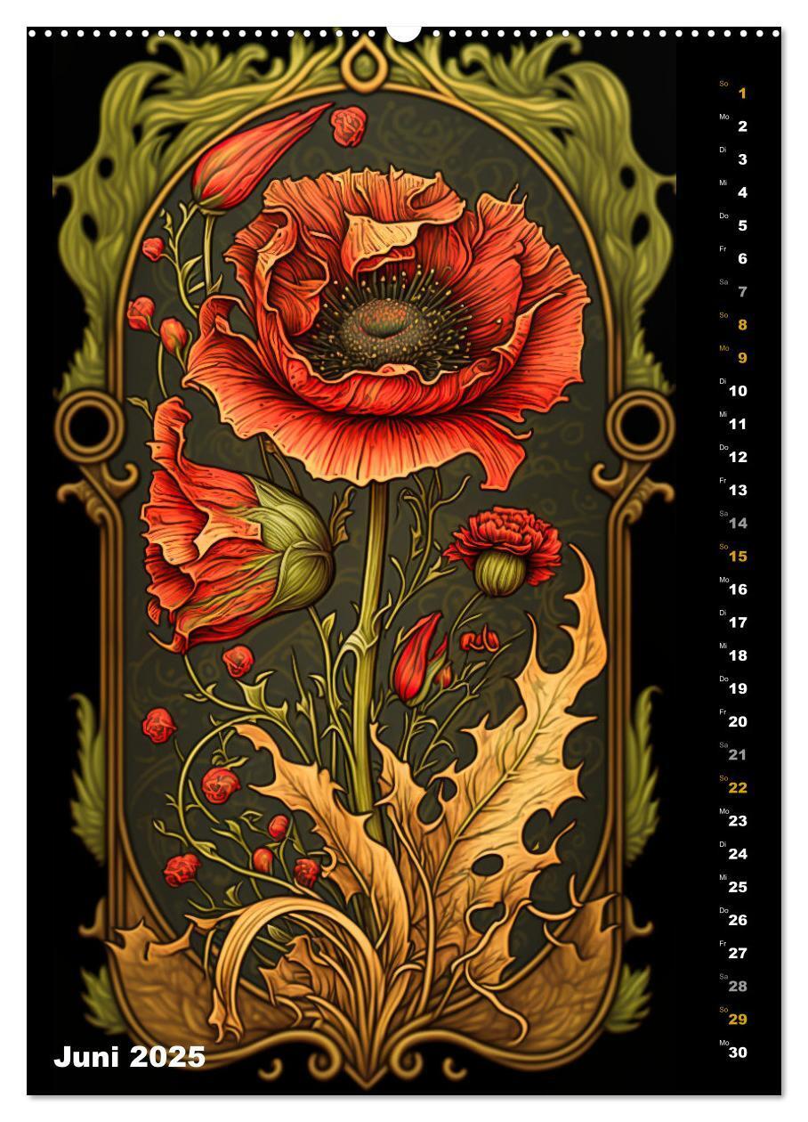 Bild: 9783435873869 | Jugendstil Blumen (Wandkalender 2025 DIN A2 hoch), CALVENDO...