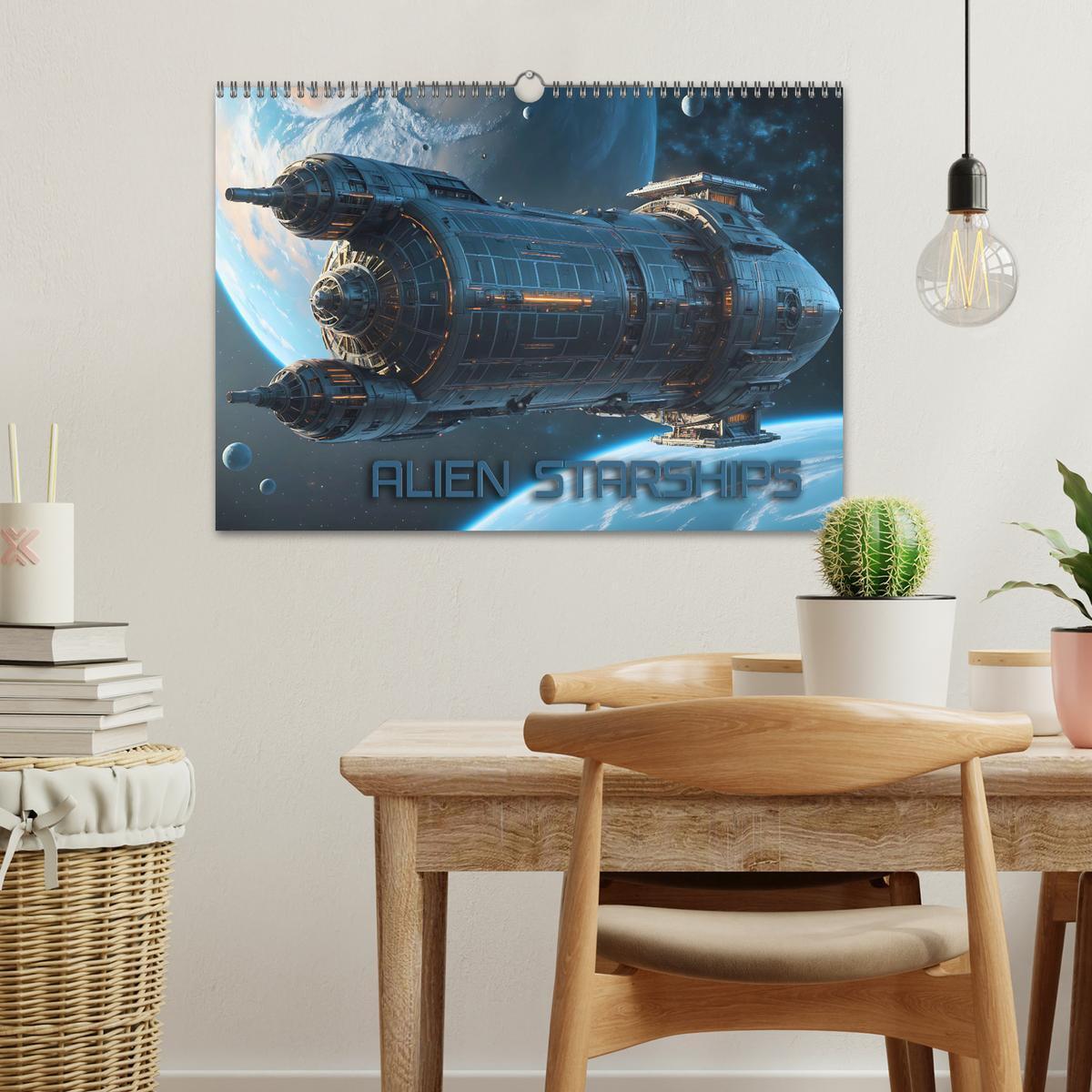 Bild: 9783383851155 | Alien Starships (Wandkalender 2025 DIN A3 quer), CALVENDO...