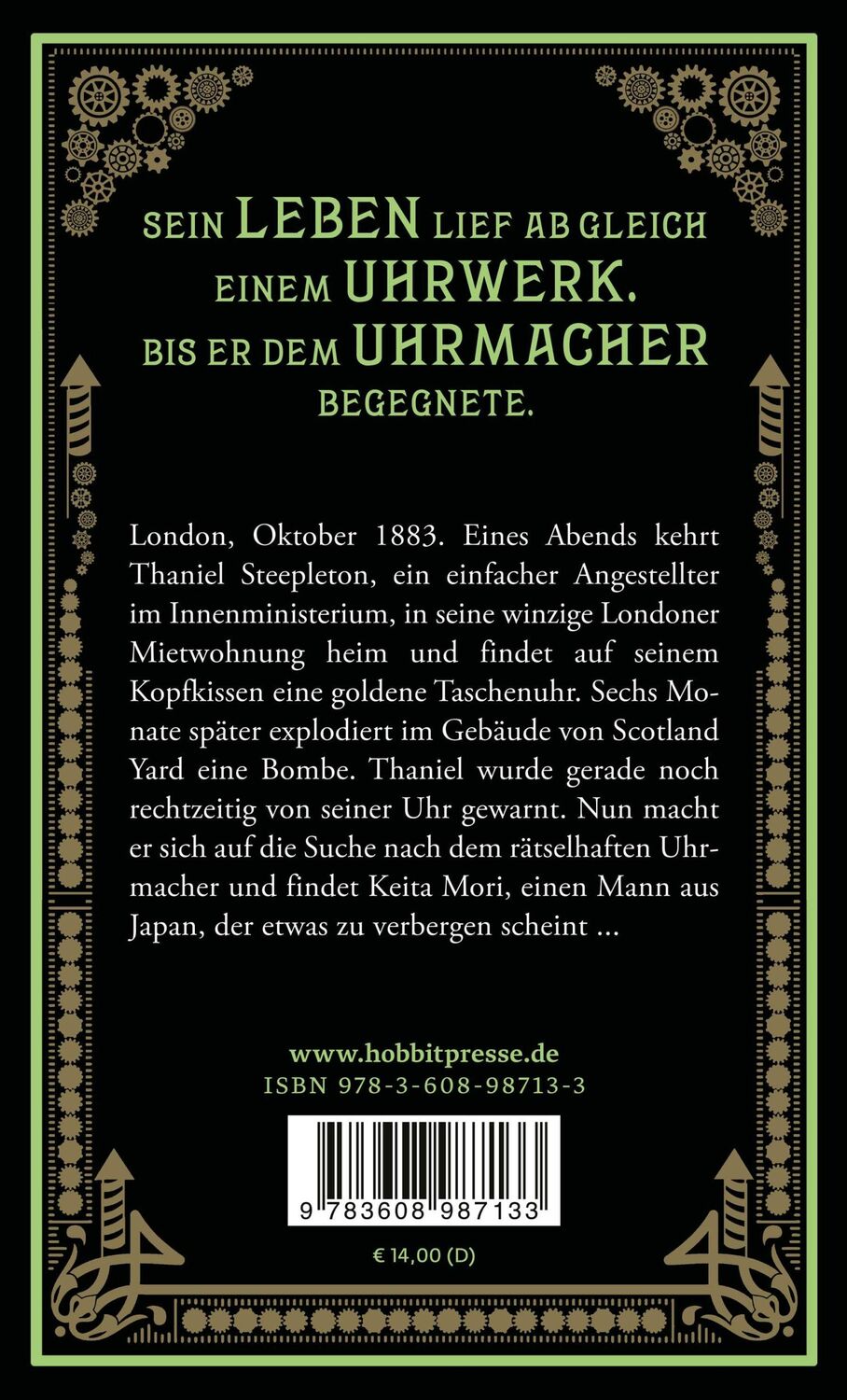 Rückseite: 9783608987133 | Der Uhrmacher in der Filigree Street | Natasha Pulley | Taschenbuch