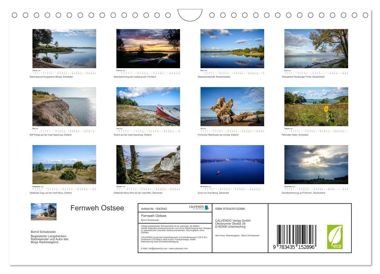 Bild: 9783435152896 | Fernweh Ostsee (Wandkalender 2025 DIN A4 quer), CALVENDO...