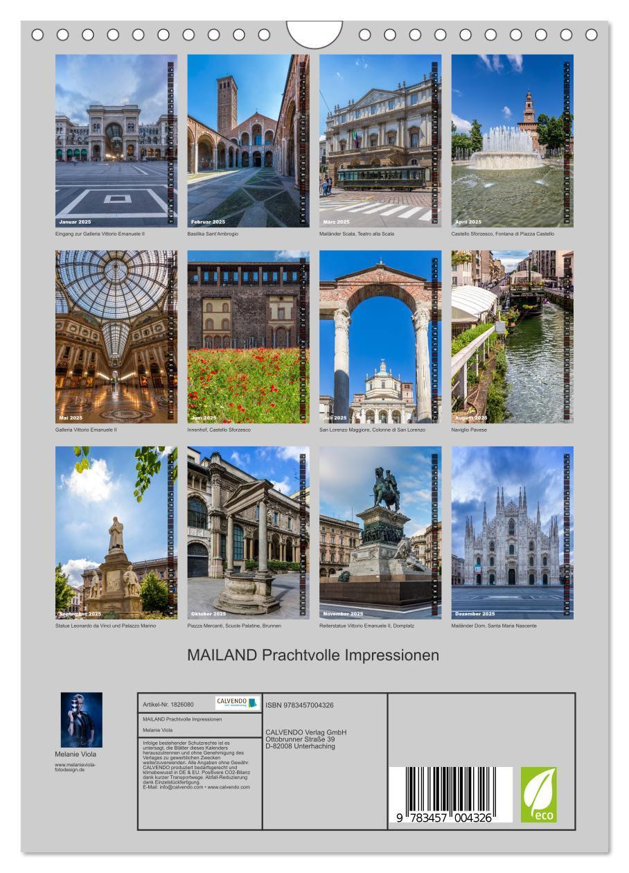 Bild: 9783457004326 | MAILAND Prachtvolle Impressionen (Wandkalender 2025 DIN A4 hoch),...