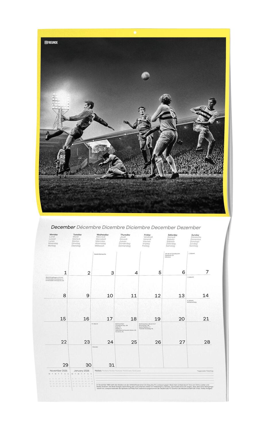 Bild: 4002725995216 | Ein Flutlichtkalender von 11FREUNDE 2025 - Wand-Kalender -...