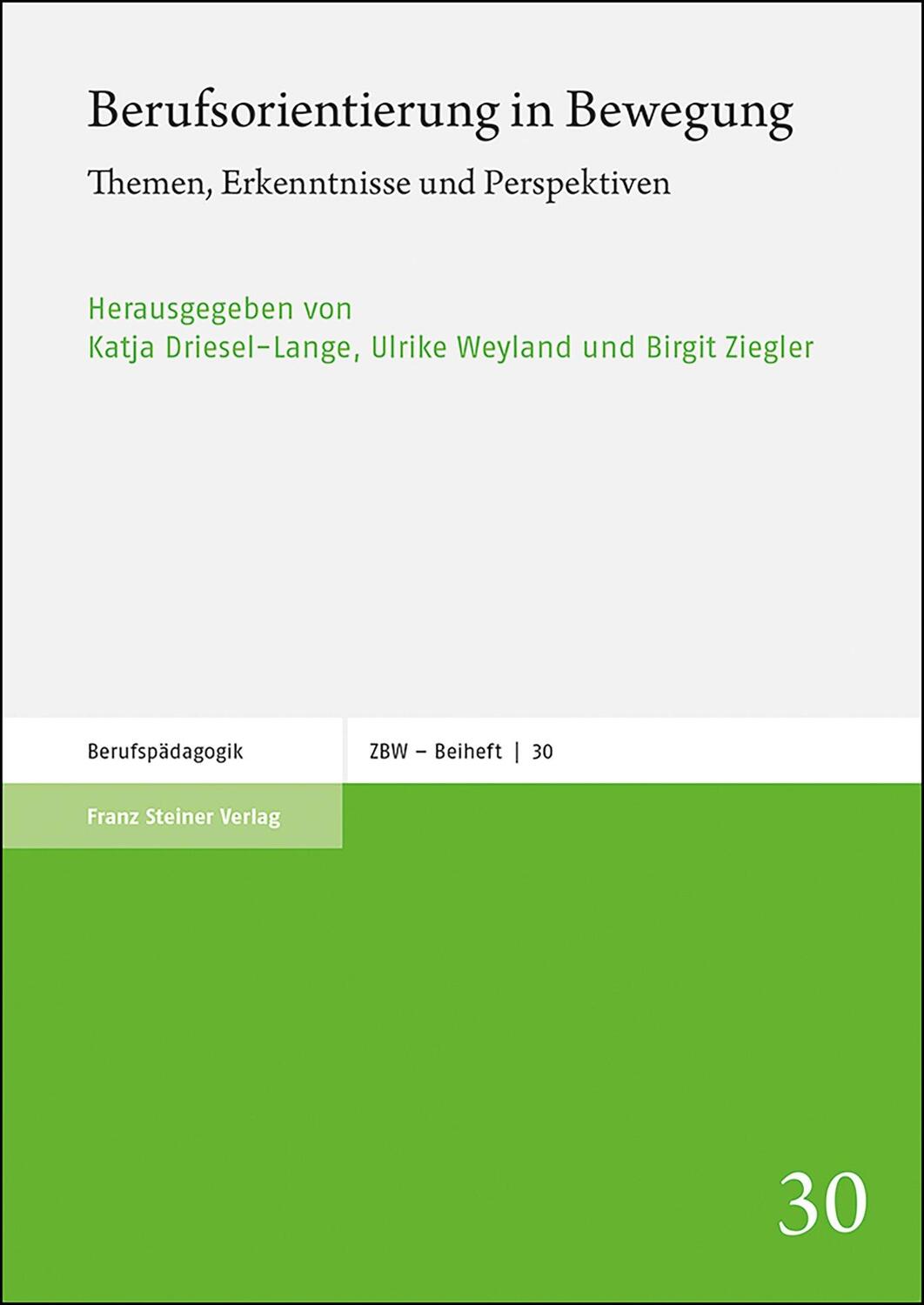 Cover: 9783515127714 | Berufsorientierung in Bewegung | Themen, Erkenntnisse und Perspektiven