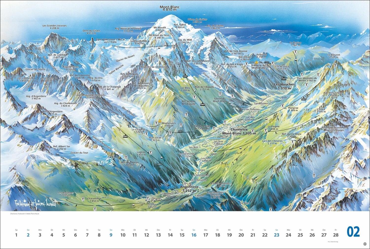 Bild: 9783756404780 | Alpenpanorama Edition 2025 - Die Kunst der Panoramakarten | Kalender